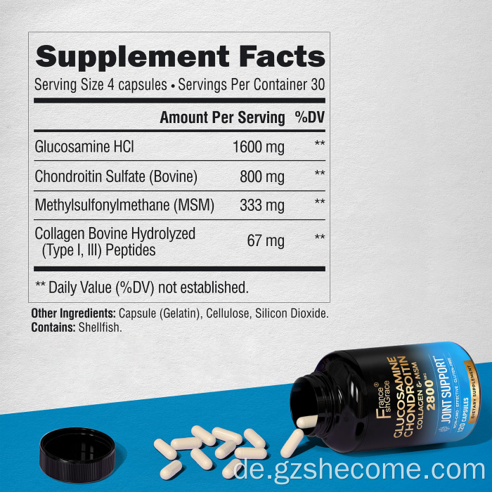 Glucosamin -Chondrotin -MSM -Kollagen -Kollagengesundheitsergänzung